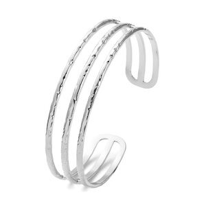 Chic Silver Triple Band Cuff Bracelet